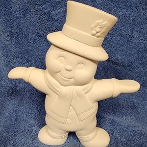Bisque Turnabout Snowman, 7 1/2" x 6 1/4", Paint or Glaze
